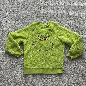 Hanna Andersson Grinch Sherpa Fuzzy Pullover Sweatshirt